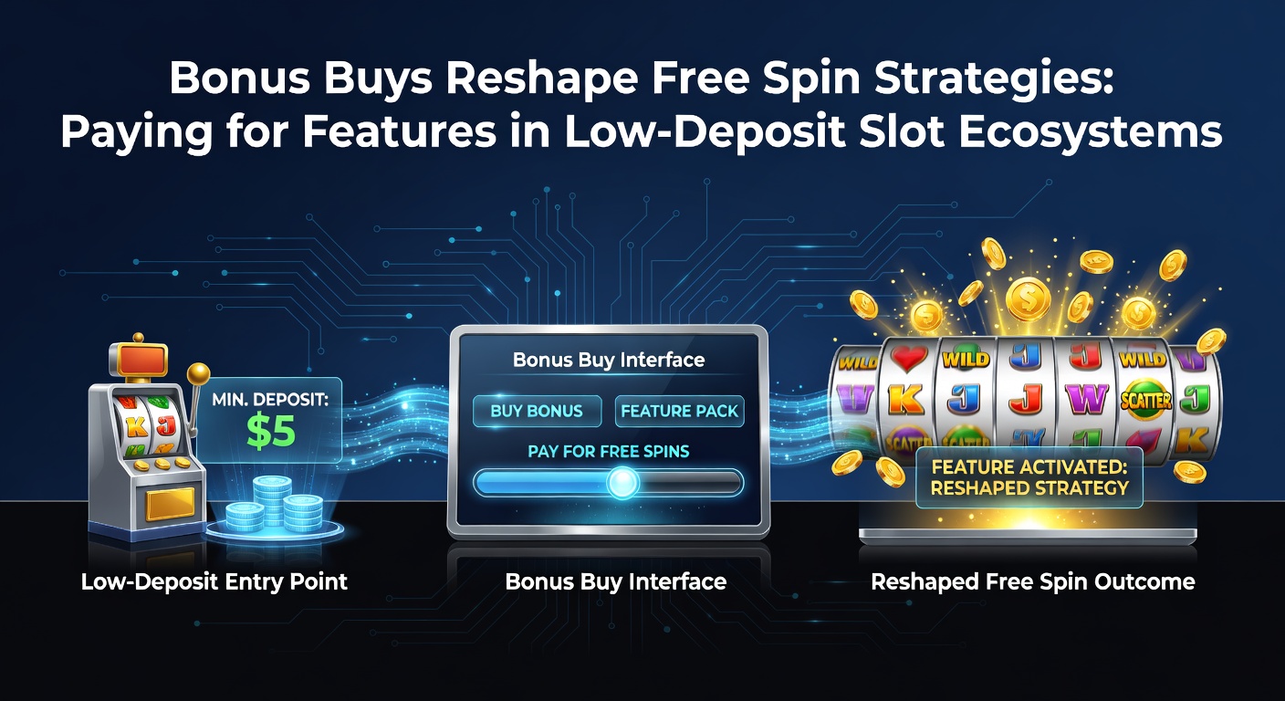 Player interface highlighting a bonus buy button next to free spin counters on a low-stake slot game