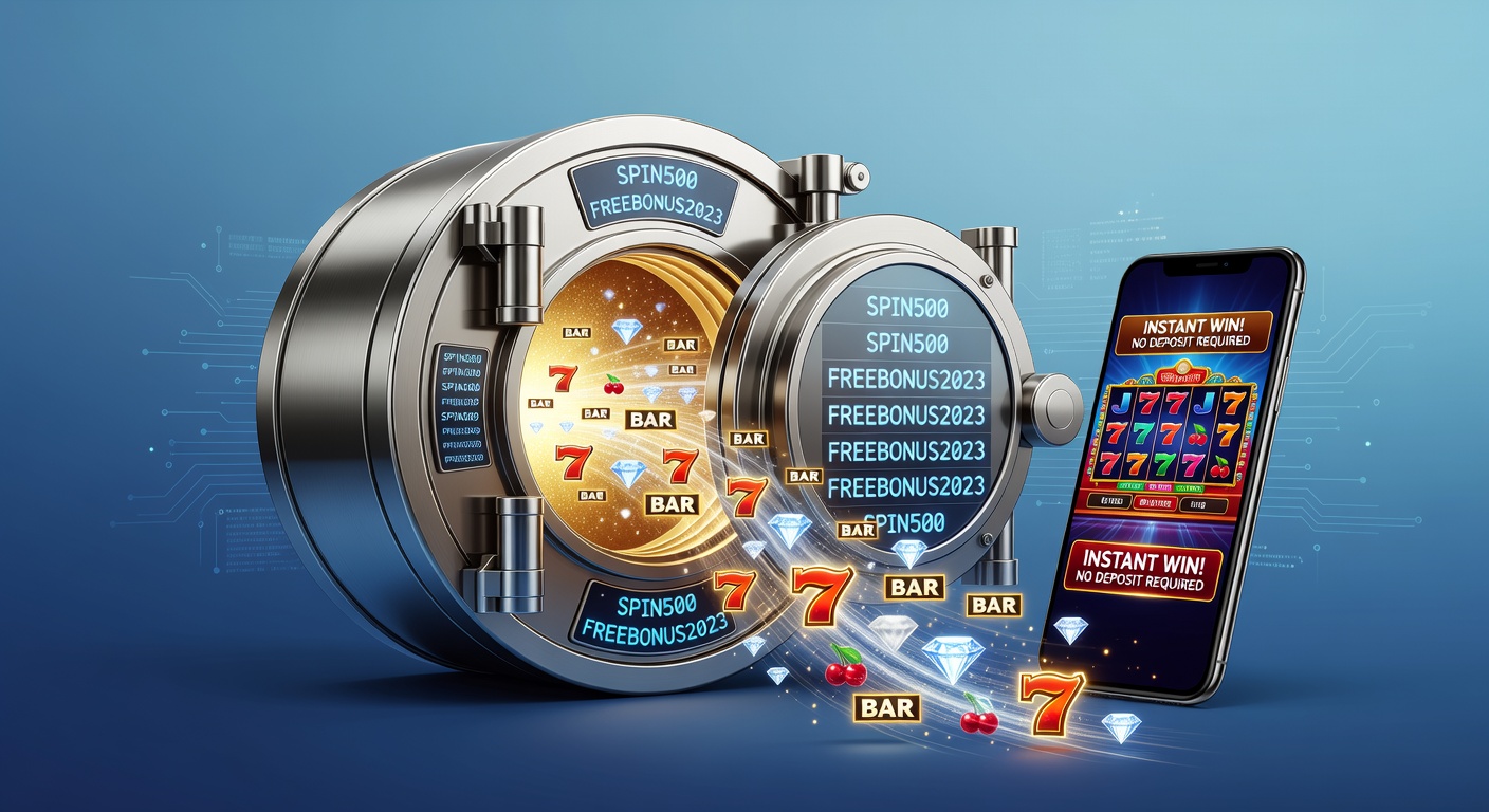 Close-up of a mobile phone displaying a cracked bonus vault with free spins exploding outward and golden coins raining down