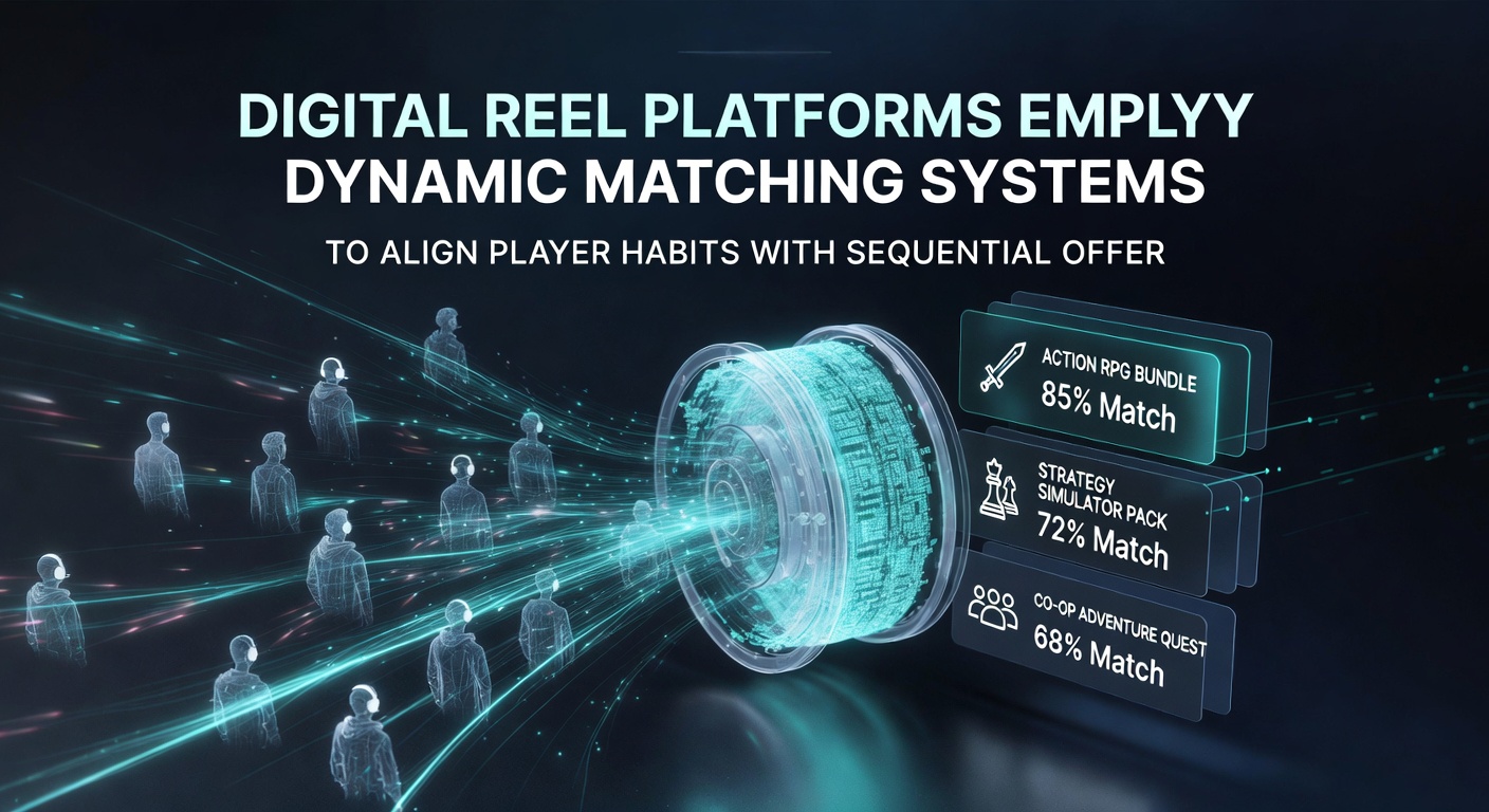 Diagram showing sequential offer stages linked to player behavior analytics in reel platform environments