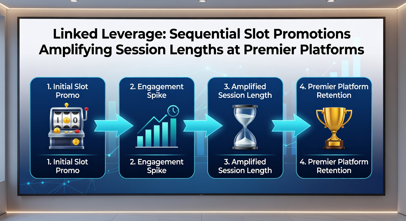 Infographic depicting session length growth from sequential promotions, with charts showing 45% increases on premier slot platforms