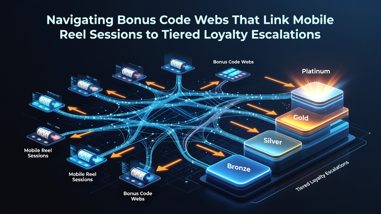 Dashboard view showing connected bonus code activations flowing into loyalty tier escalation metrics on a tablet screen