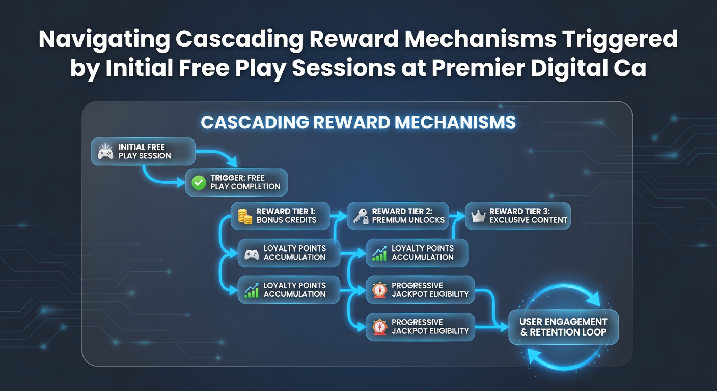 Flowchart illustrating multi-stage reward progression from free sessions to loyalty tiers at elite casino venues