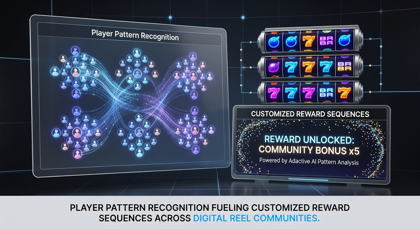 Diagram showing algorithmic pathways converting player behavior data into sequential digital slot rewards