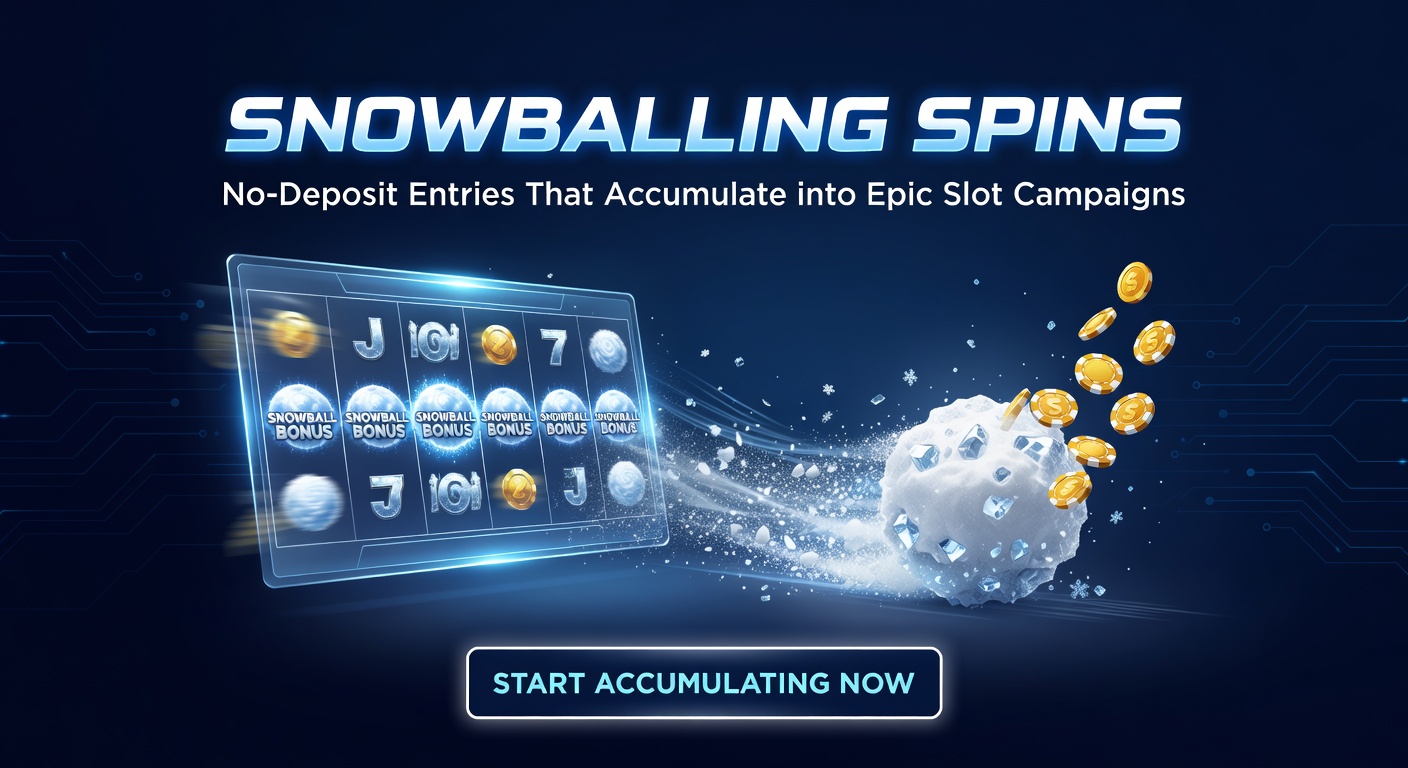 Dynamic graphic of slot symbols multiplying like snowballs rolling downhill, merging into a colossal campaign trophy overflowing with coins and free spin tokens