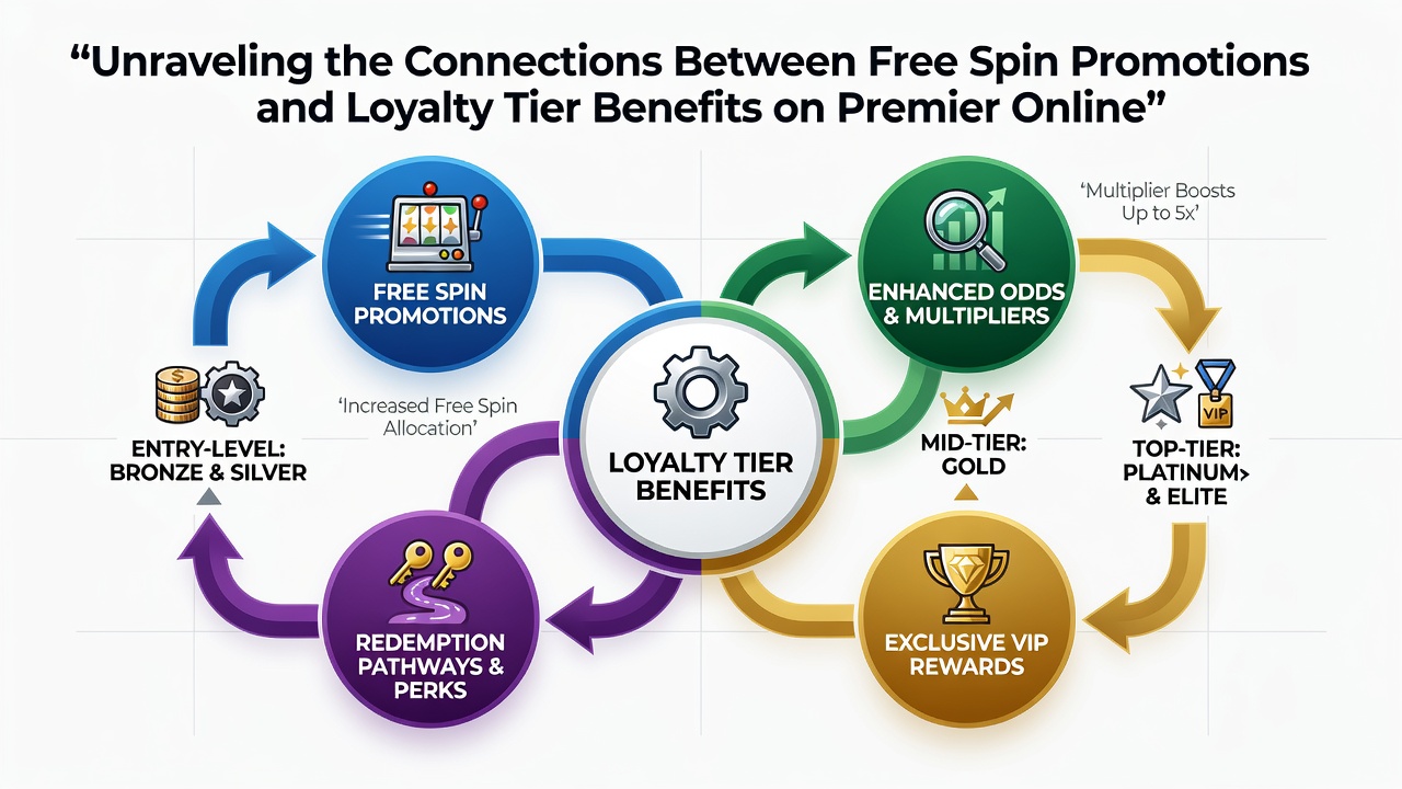 Player interface displaying loyalty tier progress alongside accumulated free spin rewards